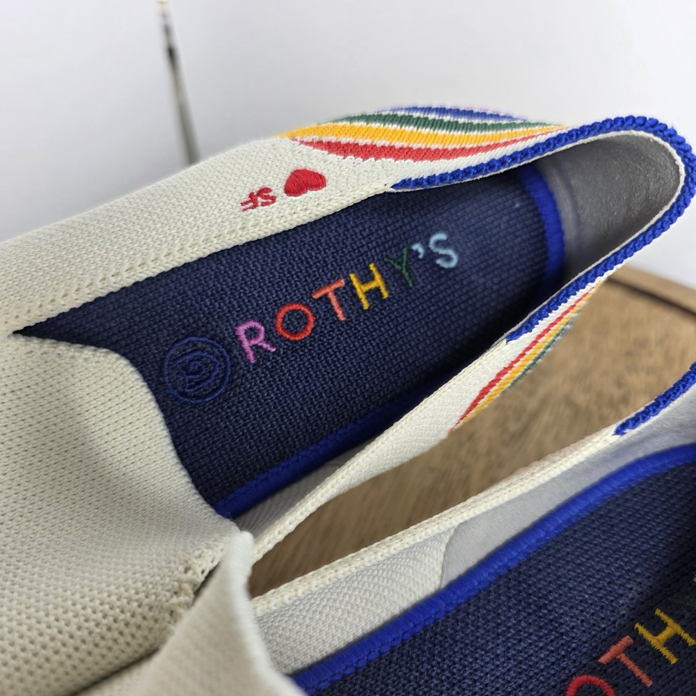Rothy's The Sneaker WHITE RAINBOW SF Limited Edition Women's 8 Slip On Pride - Picture 6 of 9